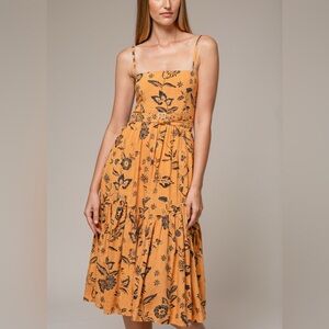 Anthropologie Lusana Belted Midi Dress in Motif Print. Size XS - 2